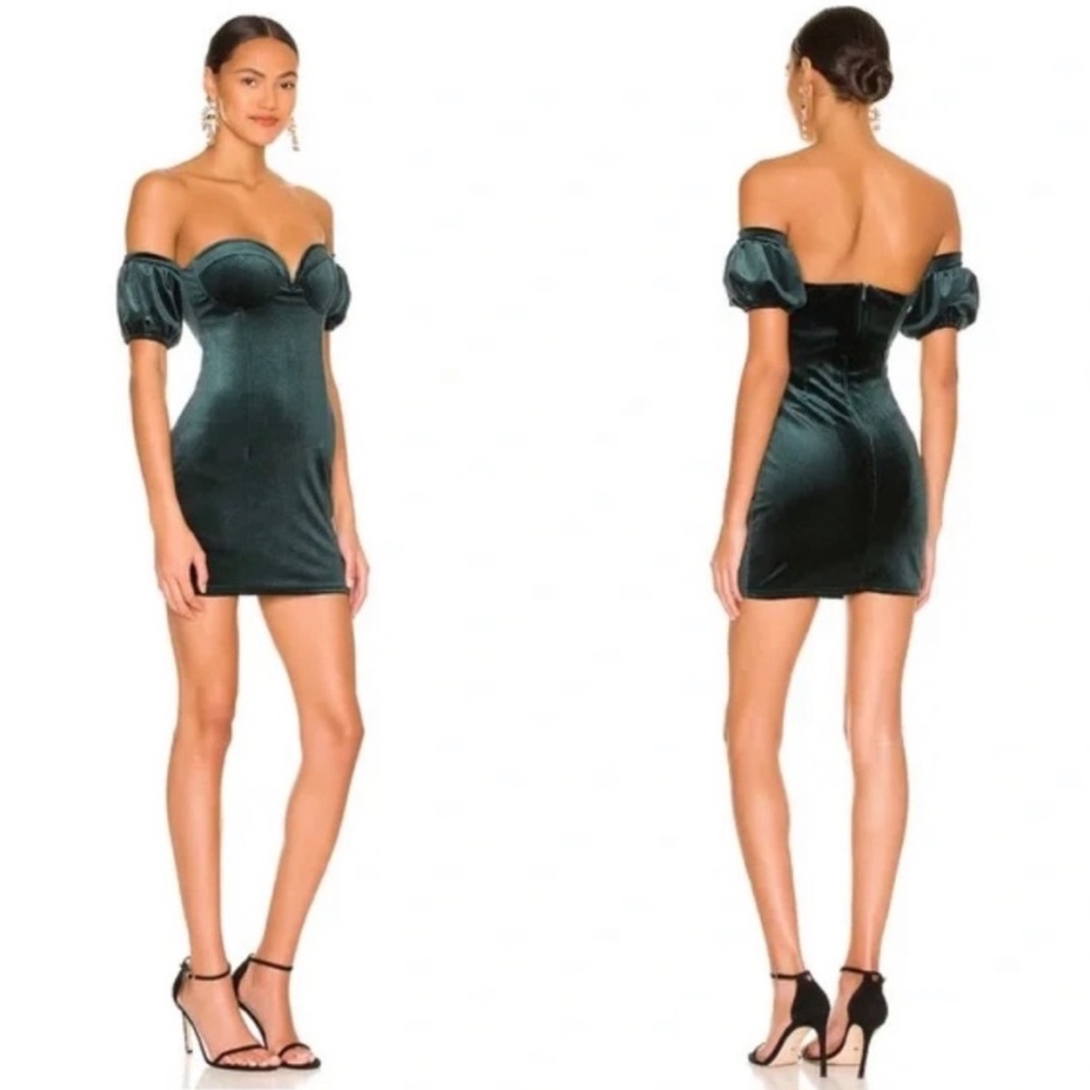 More to Come Paulina Bustier Mini Dress in Emerald - Revolve